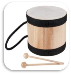 Kids Brown Wooden Musical Round Drum Toy