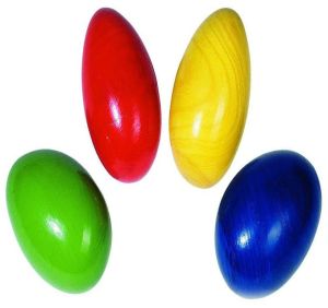 Kids Colorful Wooden Egg Shakers Toy