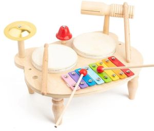 Kids Drum With Wooden Xylophone Music Toy