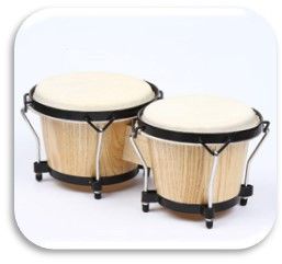 Kids Playing Round Wooden Bongo Drum Toy