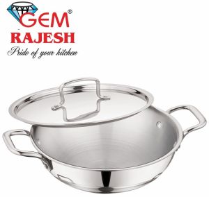 20 Cm Stainless Steel Triply Kadai with Lid