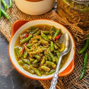 Homemade Green Chilli Pickle