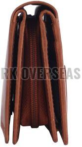 Ladies Brown Long Buckle Leather Wallet