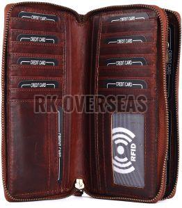 Ladies Designer Brown Leather Wallet