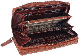 Ladies Designer Brown Leather Wallet