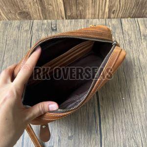Mens Brown Leather Sling Bag