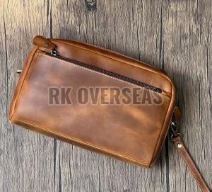 Mens Brown Leather Sling Bag