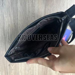 Mens Black Leather Side Bag