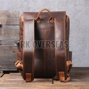 Vintage Style Brown Leather Backpack Bag