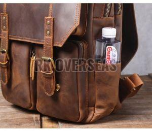 Vintage Style Brown Leather Backpack Bag