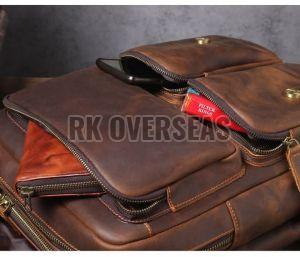 Vintage Style Brown Leather Backpack Bag