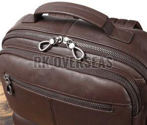 Plain Brown Leather Backpack Bag
