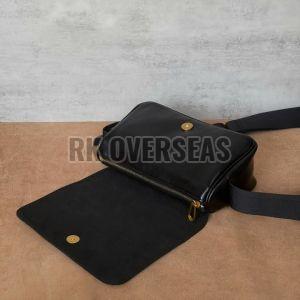 Mens Side Black Leather Bag