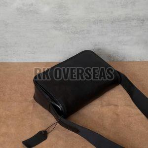 Mens Side Black Leather Bag