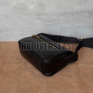 Mens Side Black Leather Bag