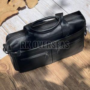 Office Black Leather Laptop Bag