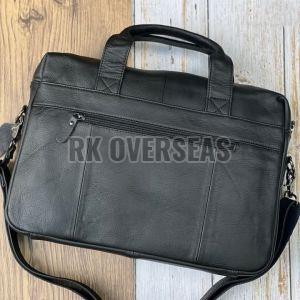 Office Black Leather Laptop Bag