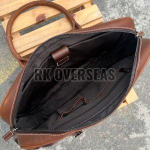 High Quality Brown Leather Laptop Bag