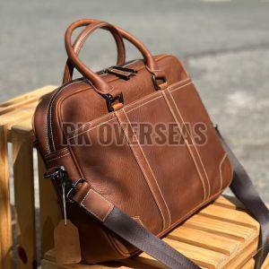 High Quality Brown Leather Laptop Bag