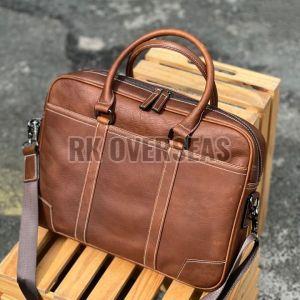High Quality Brown Leather Laptop Bag