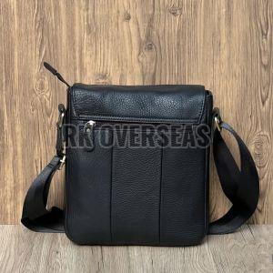 Mens Black Leather Sling Bag
