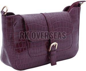 Ladies Luxury Wine Leather Cross Shoulder Bag