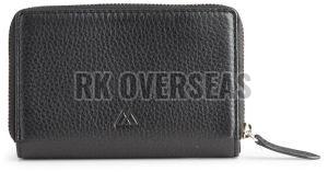 Ladies Black Long Buckle Leather Wallet