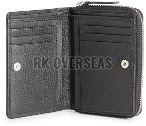 Plain Black Ladies Leather Wallet