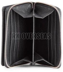 Plain Black Ladies Leather Wallet