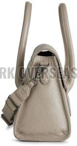 Ladies Designer Light Beige Leather Handbag