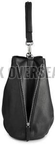 Plain Black Leather Ladies Handbag