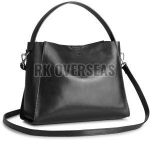 Premium Black Leather Ladies Handbag