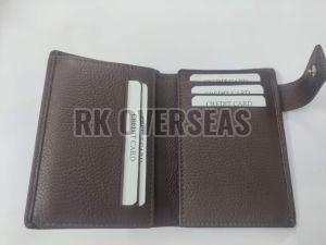 Mens Trifold Nappa Brown Leather Wallet
