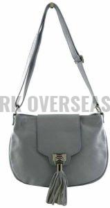 Ladies Grey Leather Clutch Bag