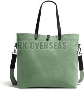 Light Green Cotton Canvas Tote Bag