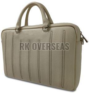 Light Beige Leather Laptop Bag