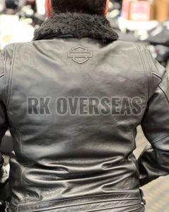 Ladies Full Sleeve Black Leather Jacket