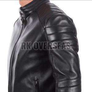 Mens Leather Full Sleeve Black Jacket