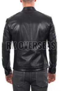 Mens Leather Full Sleeve Black Jacket