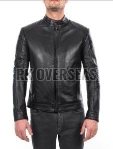 Mens Leather Full Sleeve Black Jacket