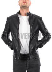 Mens Leather Full Sleeve Black Jacket