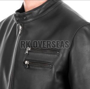 Mens Black Slim Fit Leather Jacket