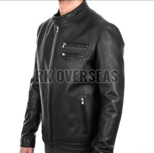 Mens Black Slim Fit Leather Jacket