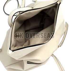 Ladies Fancy White Leather Backpack Bag