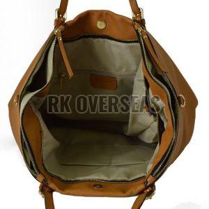 Ladies Fancy Mustard Leather Handbag