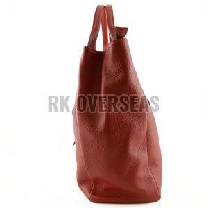 Ladies Dark Peach Leather Handbag