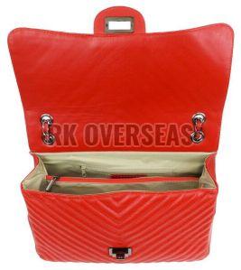 Ladies Red Designer Leather Side Bag