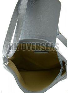 Ladies Grey Leather Clutch Bag