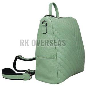 Ladies Sea Green Leather Backpack Bag