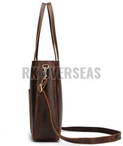 Ladies Dark Brown Leather Tote Bag
